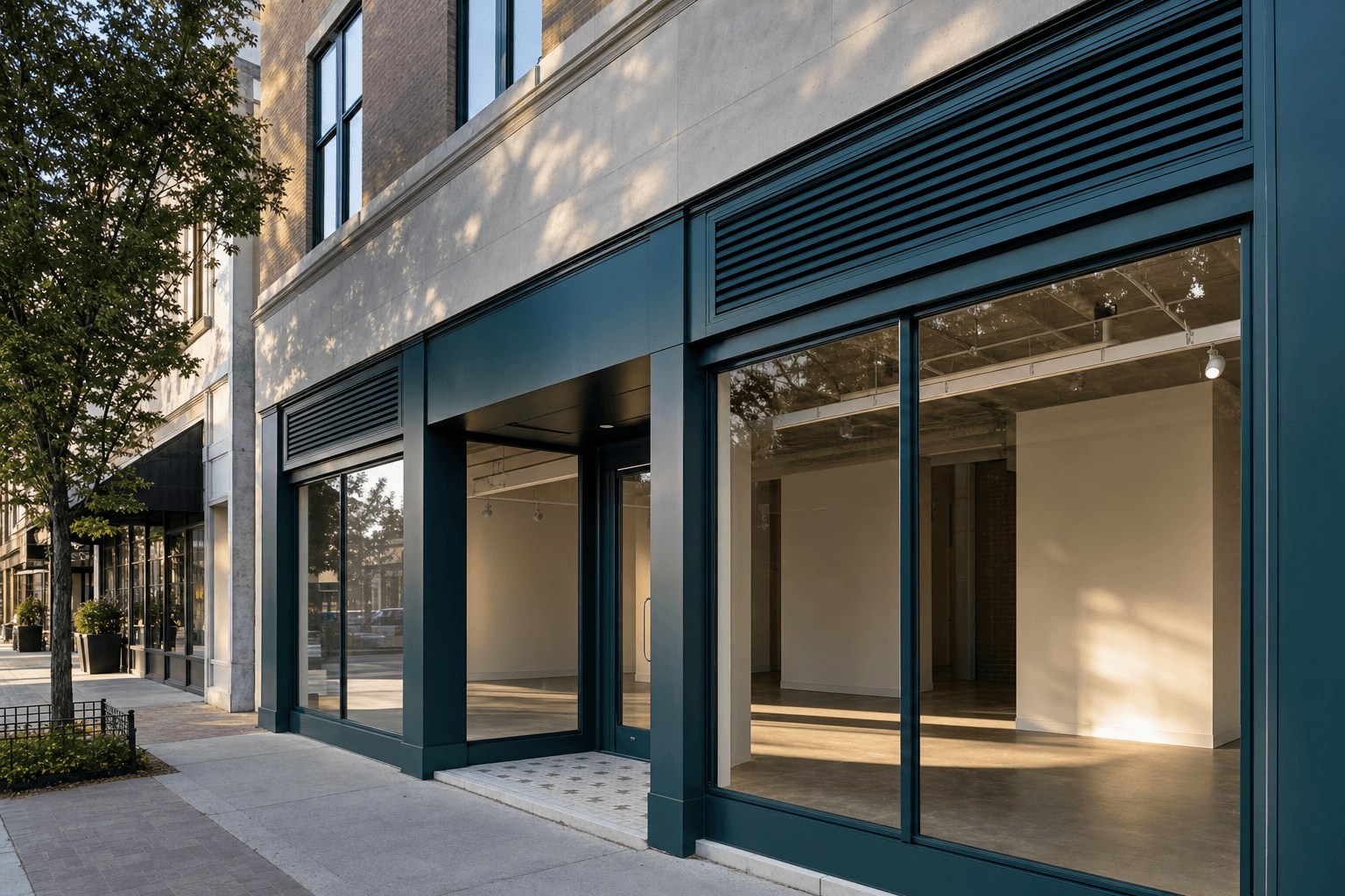 Modern retail storefront available for lease in Memphis