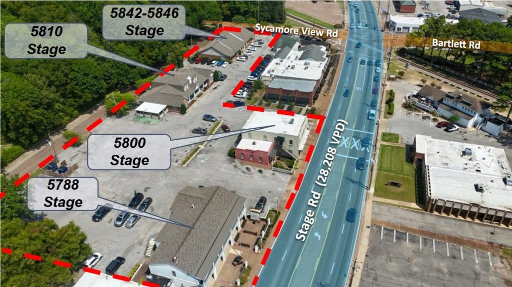 Bartlett Square | 5788 – 5846 Stage Rd. | Small Office Suites & Standalone Bldgs